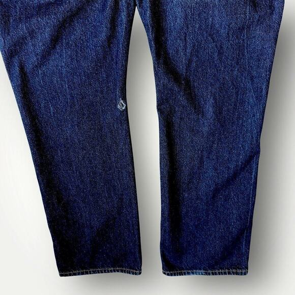 Volcom Vorta Denim Jeans Slim Fit Straight Leg Men Size 40X31 Dark Washed Blue - Picture 5 of 15